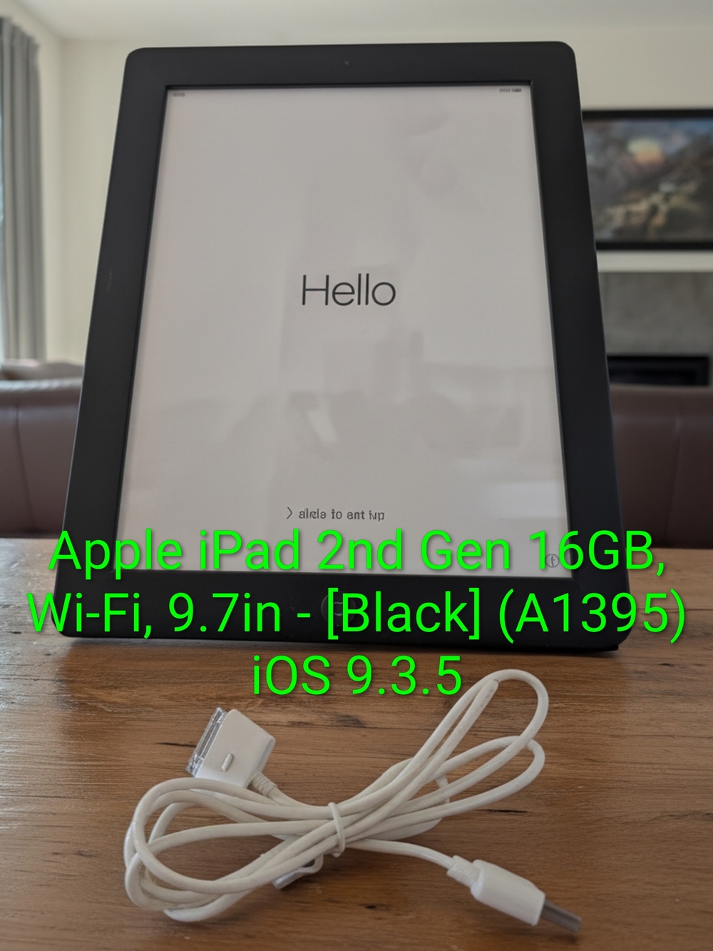 Apple iPad 2nd Gen 16GB, Wi-Fi, 9.7in - [Black] (A1395) iOS 9.3.5 W/Charger EUC